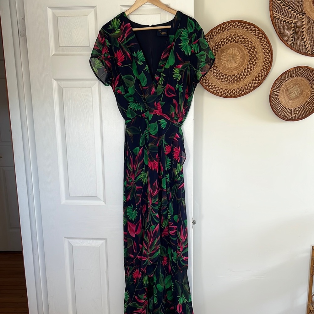Floral Print Wrap Dress, Short Sleeve